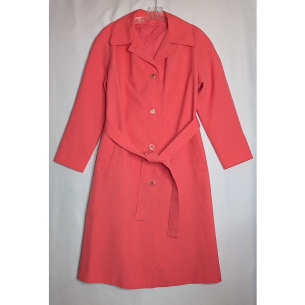 Vintage Twee Retro indiepop vibrant bold Pink Lined Peacoat size 8-10 timeless